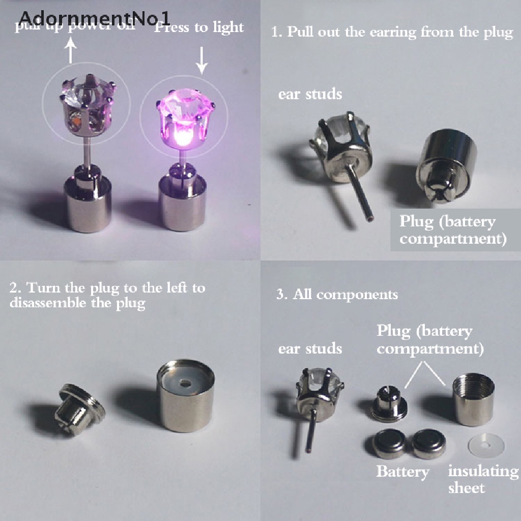 (AdornmentNo1) Anting Tusuk Dengan Lampu LED Untuk Wanita