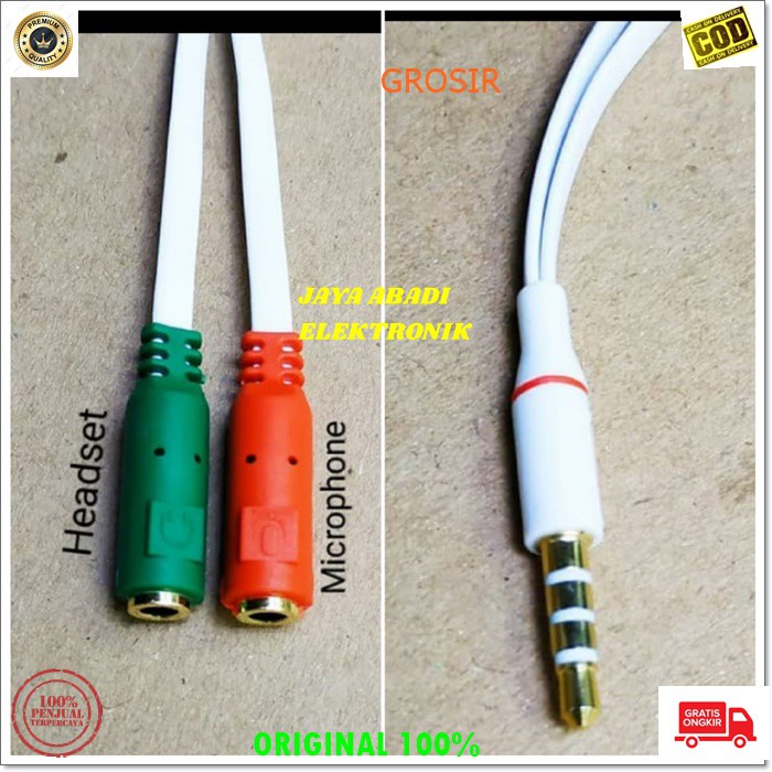 J223 KABEL AUDIO SPLITTER KONEKTOR CONVERTER SPLITER AUX MIC 3.5MM AUDIO HP JEK JACK MICROPHONE MULTI CABLE J223  kabel audio spliter 2 in 1 konektor converter splitter aux mic mik 3.5 mm conektor audio acc handphone hp jek jack 2in1 microphone laptop kom