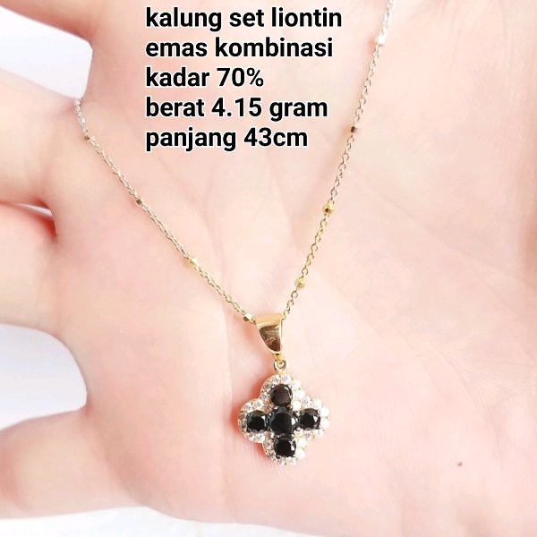kalung set liontin emas kombinasi kadar 70 persen star lv
