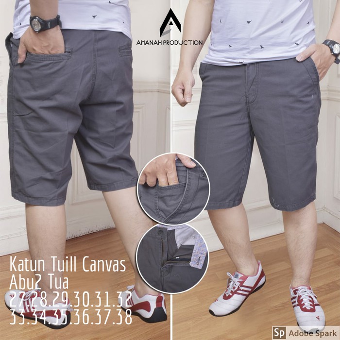Sale Celana Pendek Pria Cargo Pants Motif Lorena Army Keren M 4998VD Celana Canvas Pendek Pria Abu