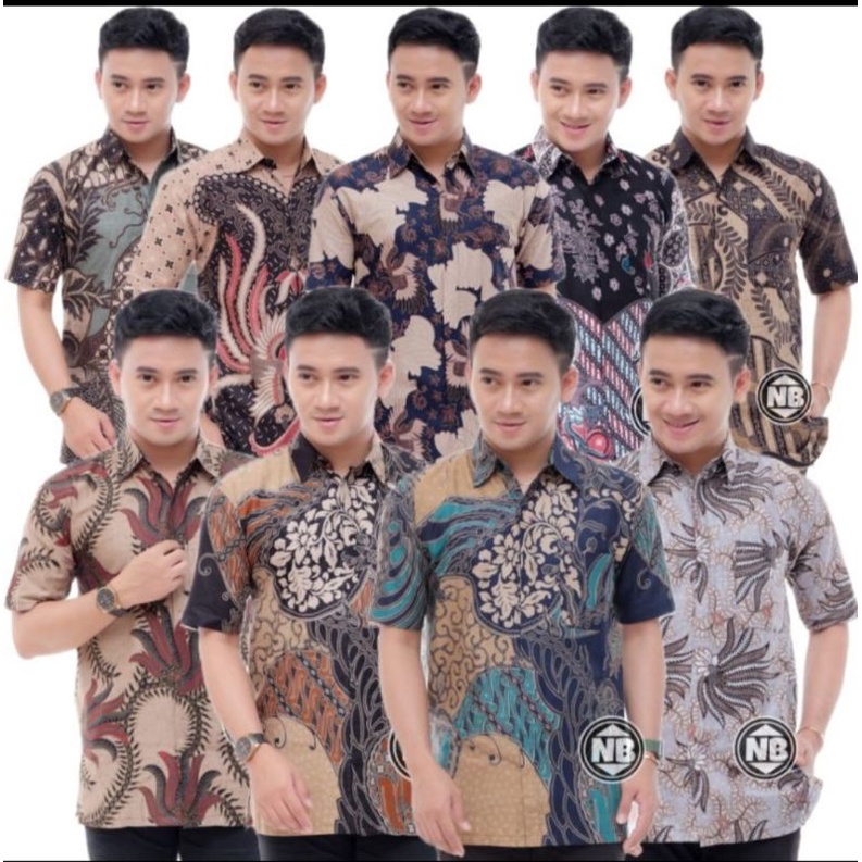 022 Zahira Batik HRB026 Kenongo Hem Kemeja Batik Pria Lengan Pendek