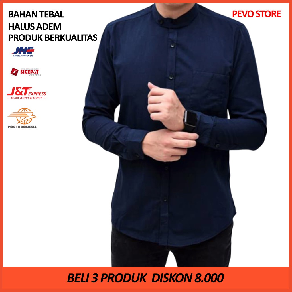 Jual Kemeja Pria Terbaru Casual Fashion Pakaian Pria Atasan Hem B1F4