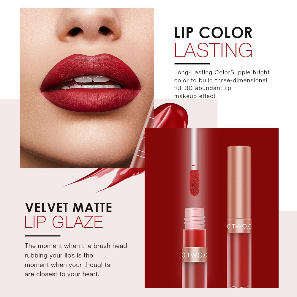 (READY&amp;ORI) O.Two.O Honey Whisper Velvet Matte Lip Glaze Lipstik Anti Air Tahan 24 Jam 9134 Lipstick