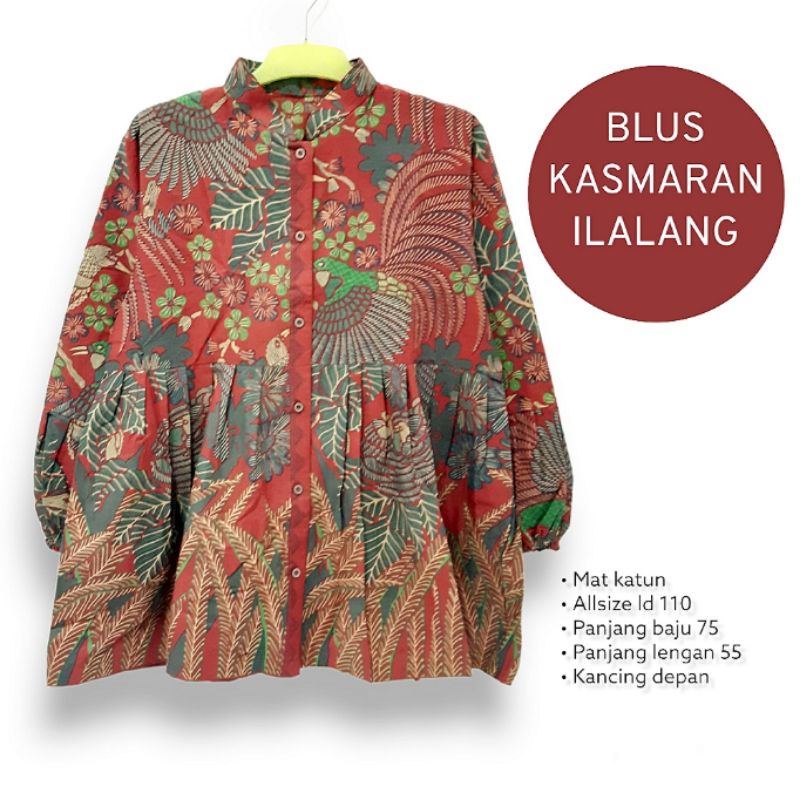 Blus kasmaran Ilalang batik solo atasan kerja blus kancing depan blus wanita