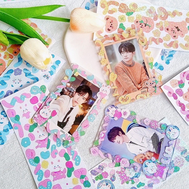 READY 1 LEMBAR DECO STIKER DEKORASI LOVELY PINK PITA LUCU CONFETTI TOP LOADER RIBBON PHOTOCARD PC DIY CUTE KOREAN IDOL AESTHETIC KAWAII OR FOR JURNAL DIARY SCRAPBOOK PHONE CASE LAPTOP FANCY BEAUTY KOREAN KAWAII STYLE GAYA BARU IDOL KPOP COLORFUL RAINBOW