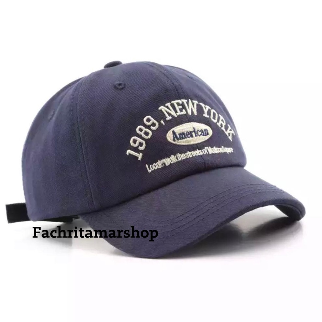 Diskon Murah Topi pria distro Original keren 2022 Import Casual Pria NY 1989 Terbaru topi model kekinian / topi cewek Bisa COD