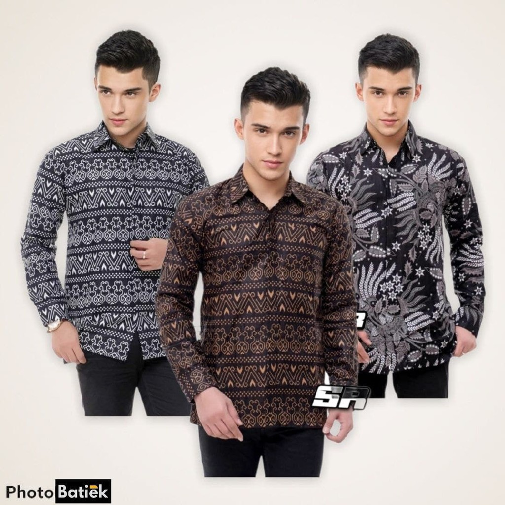 KEMEJA BATIK PRIA LENGAN PANJANG UKURAN REGULER SIZE M L XL [ANS BATIK]