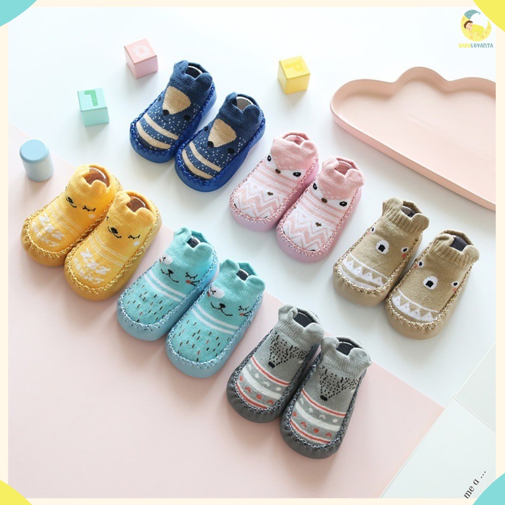 Babylovanta Sepatu bayi prewalker kaos kaki anak import KOREA