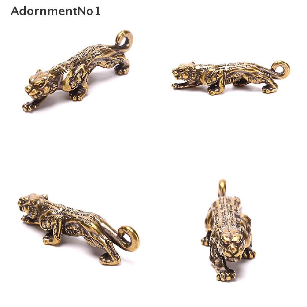 [AdornmentNo1] Retro Brass Tiger Amulet Animal Charms Pendants Tigers Keychains Decoration [new]