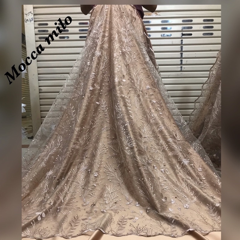 MURAH!!! kain bahan tile akar mutiara / bahan kebaya brokat tulle