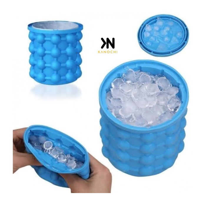 Cetakan Es Batu Silicone 3D + Penutup Mold Ice Cube Maker Genie Bucket
