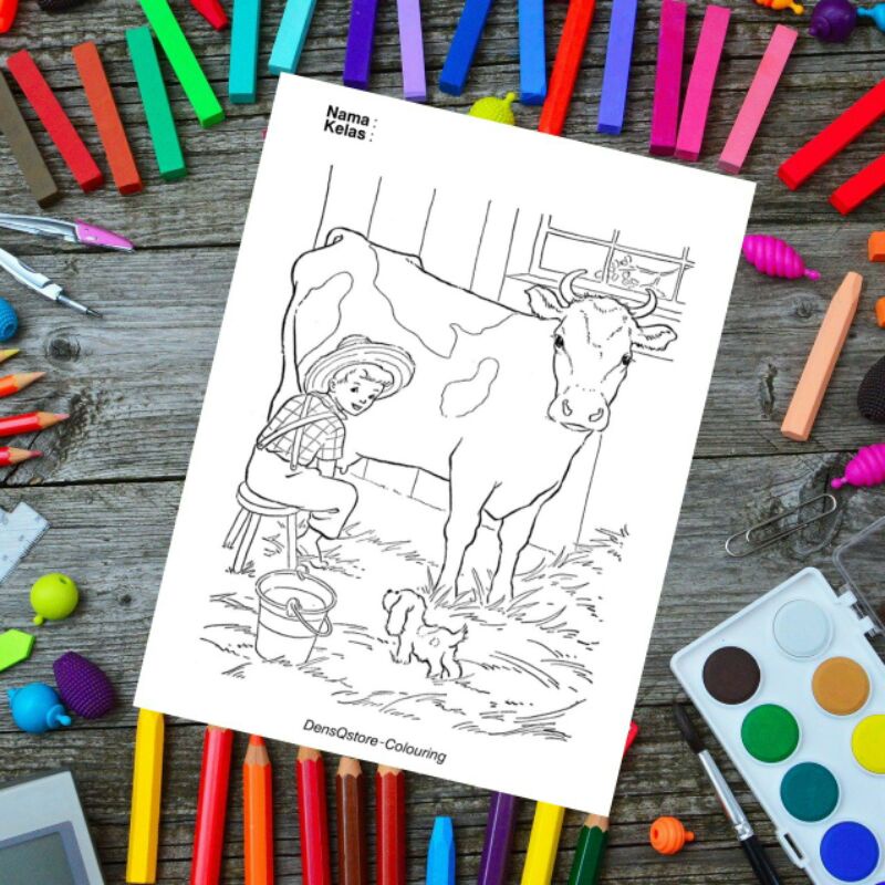

Kertas Mewarnai Anak Tema Farm Animals / Kertas Gambar (10 Lembar Gambar)