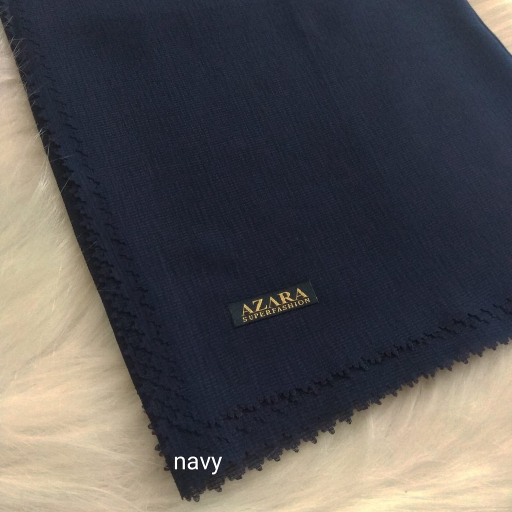 Bisa COD Segiempat Cornskin Azara lasercut / corn skin square / jilbab segiempat cornskin-navy