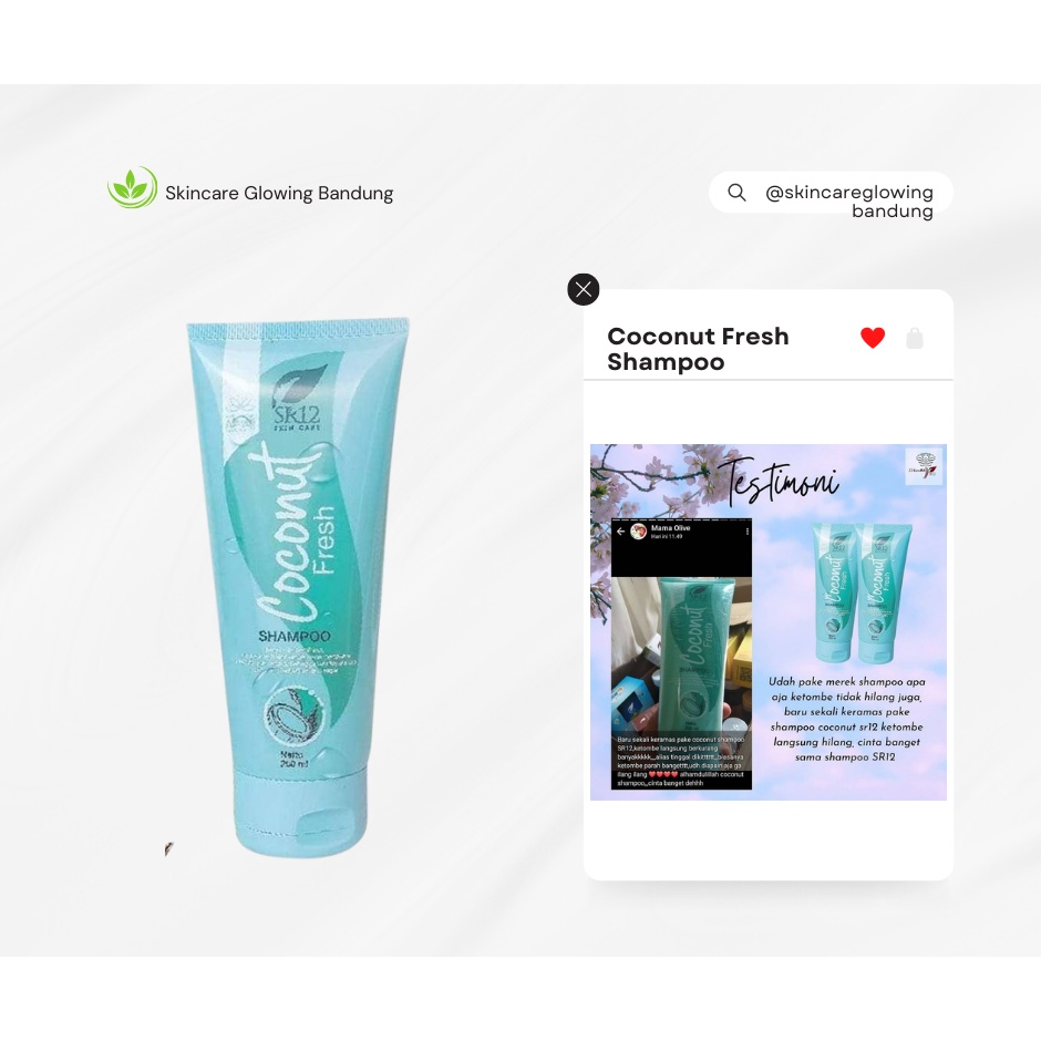 Coconut Fresh Shampoo SR12 Sampo Untuk Rambut Rontok Shampii Dandruff Sampo Anti Ketombe dsn Rontok Ketomed Shampoo Hair Treatrmet