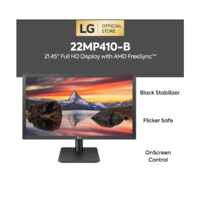 Monitor led LG 22 inch 1080p full hd 75hz 20ms amd freesync vga hdmi for gaming office 22mp410-b - led 21.45&quot;