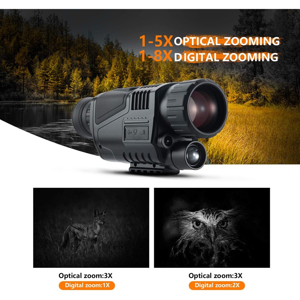 NV-300 - 5x8 Digital Night Vision Infrared Monocular - 1.44-inch LCD