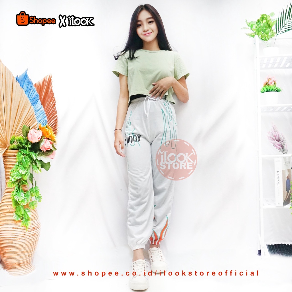 ilook | Celana Jogger Flame | Celana Jogger | Jogger Wanita Murah | Jogger Flame