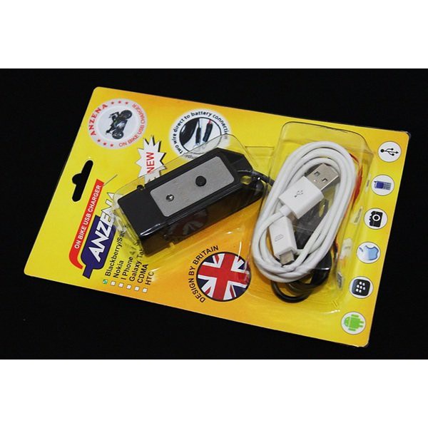 Charger Motor USB Anzena Anti Air Tombol On Off