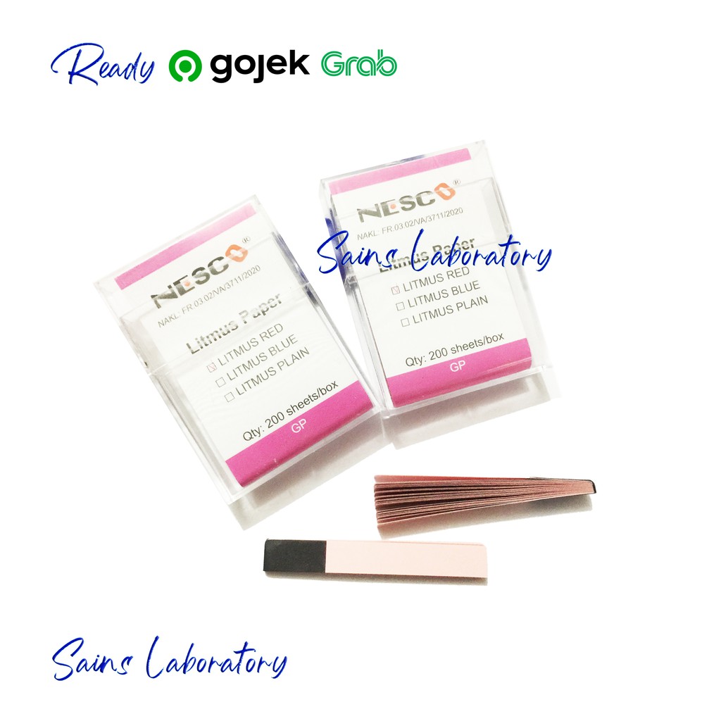 Kertas Lakmus Merah / Litmus Paper Red / Kertas pH Basa / Indikator pH Basa Nesco Per 1 Pcs 20 Lemba