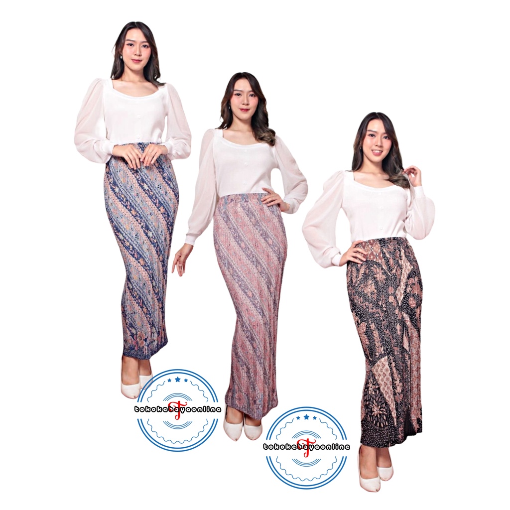 ROK PLISKET ANEKA MOTIF BATIK KUALITAS PREMIUM TERSEDIA SERAGAMAN COUPLE/ REALPICK