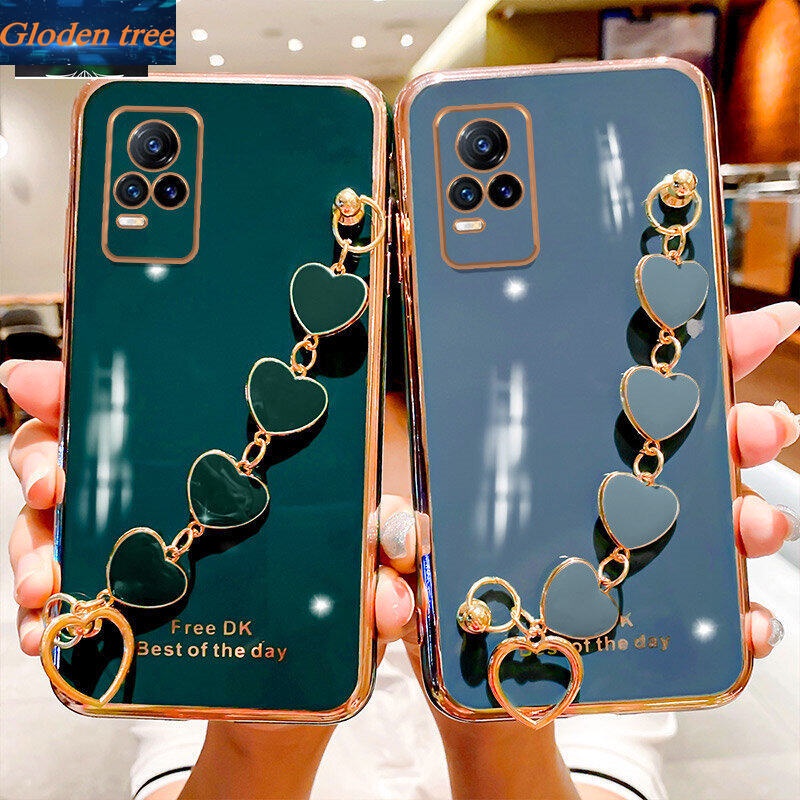 Gloden tree Casing Pelindung Kamera Vivo V21E Anti Jatuh Motif Wanita