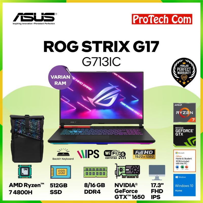 ASUS ROG STRIX G713IC R7-4800H 8GB 512GB RTX3050 17.3&quot;FHD OHS W10