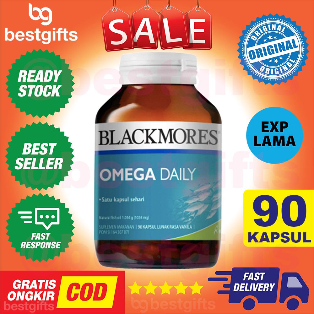 BLACKMORES OMEGA DAILY 3 6 9 SALMON FISH OIL MINYAK IKAN KALBE - 90 CAPSULES KAPSUL