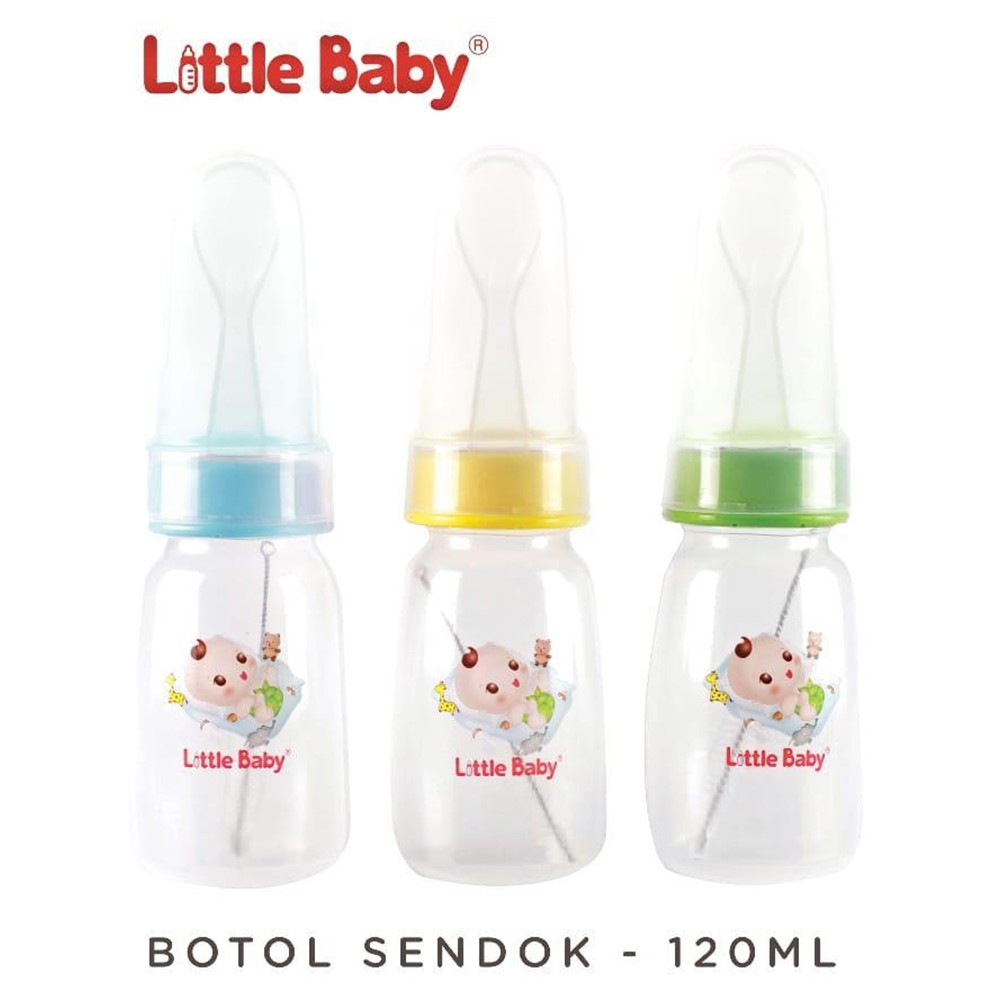 Little Baby Botol Sendok Weaning Spoon Bottle 120ml Botol Sendok Bayi Dengan Sikat Botol