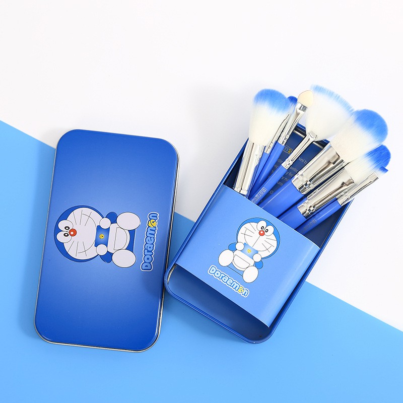 GO! KM053 SET KUAS MAKE UP WANITA HELLO KITTY DORAEMON BRUSH 7 IN 1 SET MAKE UP TOOLS PRAKTIS COD