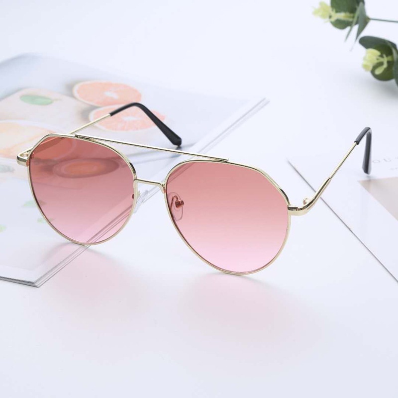 Kacamata Fashion Pria&Wanita Lensa Bulat Fashion Korean Unisex Varian Warna Import-Ka-47 C2 Tea Pink