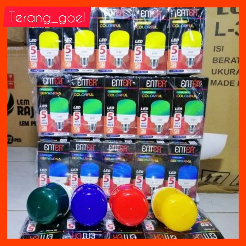 Lampu Led Hias Warna Warni  5 watt Enter/Lampu Dekor Led/Lampu Tidur Led /Lampu Warna Warni 5 Watt