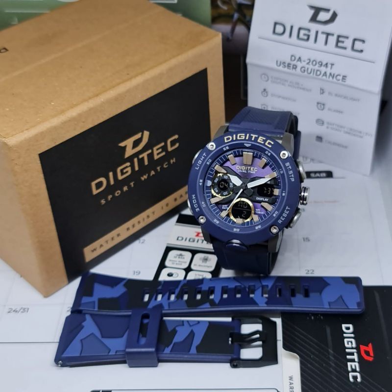 Jam Tangan Pria Fashion Analog DIGITEC DA 2094 Set Rubber Origina