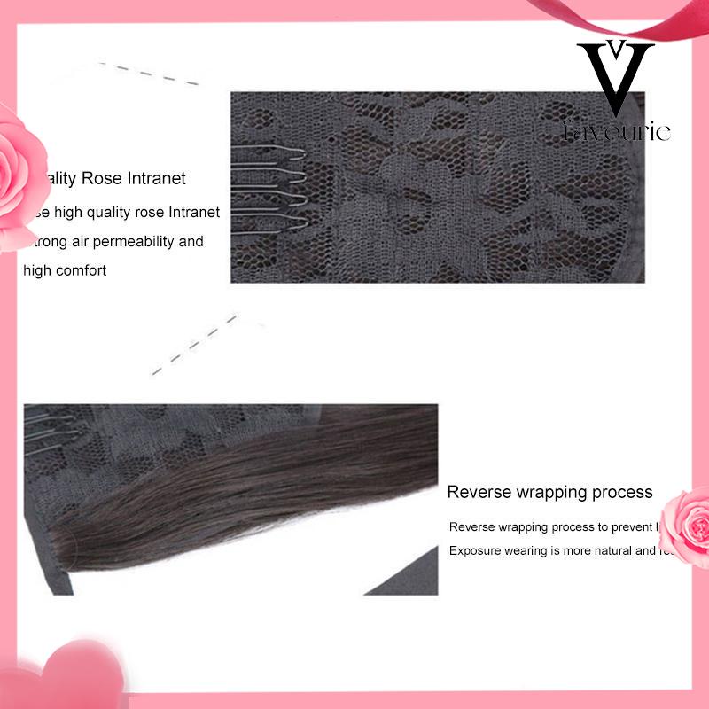 [COD]Wig Ponytail Panjang Keriting Lace-up Jenis Gelombang Besar Realistis Potongan Wig Alami-FA