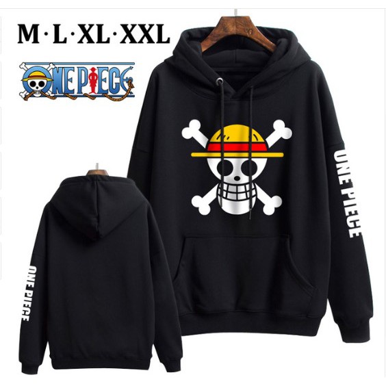 JAKET HOODIE ZIPPER ANIME ONE PIECE TRAFALGAR LAW BLACK Big Size 3XL-4XL