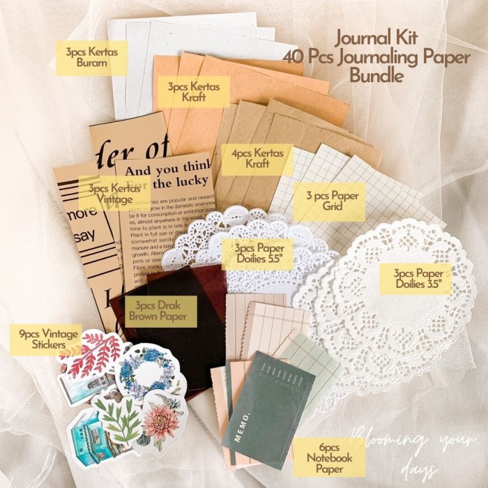

[RESTOCK] Journal Kit Journaling Vintage Aesthetic Jurnal 40pcs