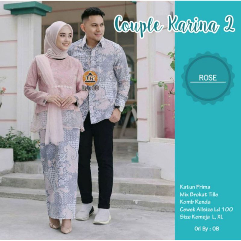 batik baju pasangan putih turi wanita couple lamaran tunangan