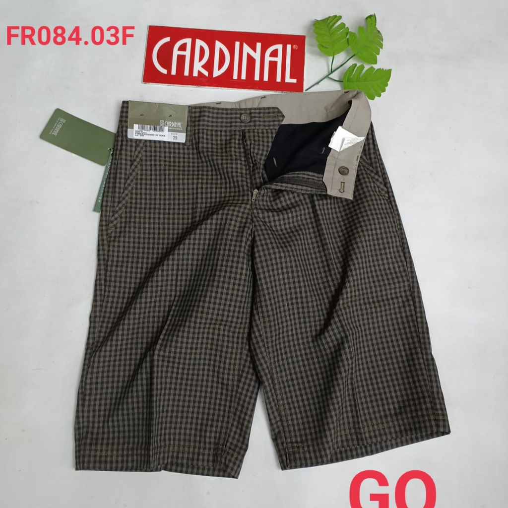 gof 29 CARDINAL FBBXX Celana Pendek Polos Stretch Kotak Motif Original Celana Santai