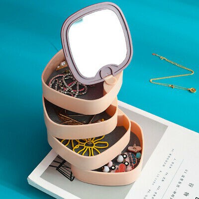 Kotak Perhiasan 4 Susun Putar 360 Derajat Tempat Penyimpanan Aksesoris