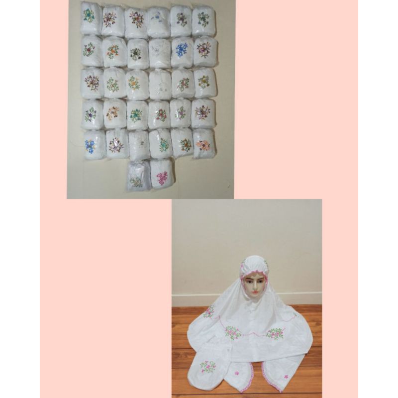 mukena parasut putih mukena parasit putih mukena murah mukena dewasa mukena traveling rukuh parasit