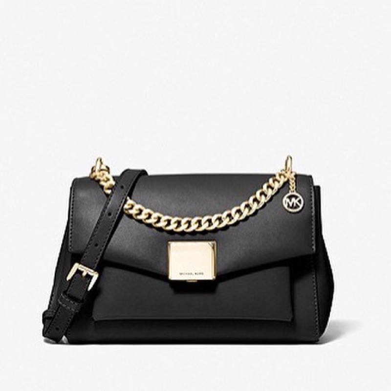 MICHAEL KORS MK Lita Medium Black Leather Crossbody Bag
