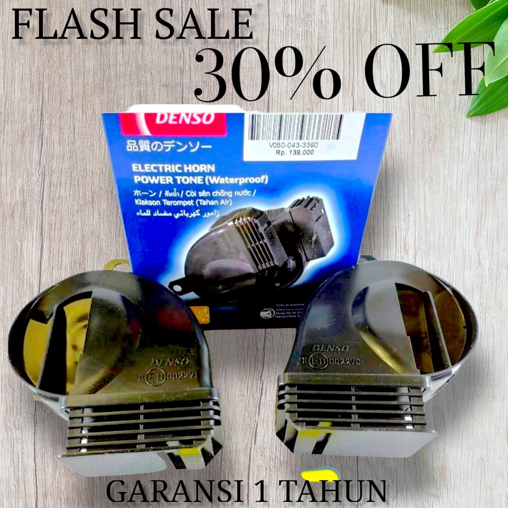Jual KLAKSON MOBIL MOTOR DENSO KEONG 12V & KABEL SET SIAP PASANG