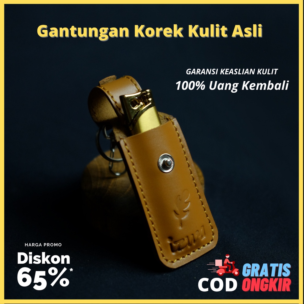 [GARANSI] Gantungan Korek Bensin Kulit Asli | Sarung Korek Kulit | Case Korek Kriket Kulit Sapi Asli | Tempat Korek Cricket | Wadah Korek Tokai