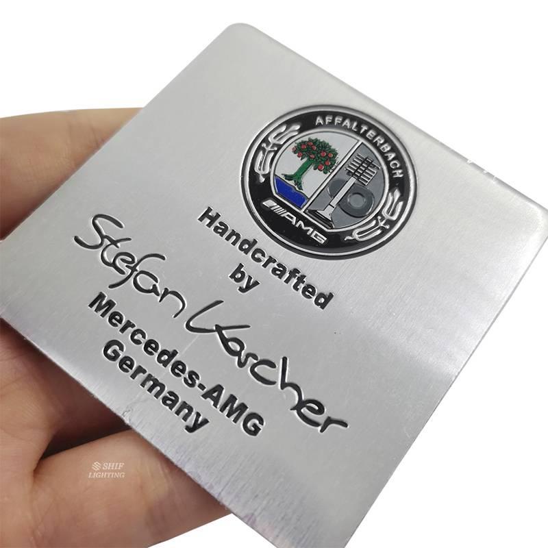 1 x Aluminum AMG Apple Tree Logo Car Auto Emblem Badge Sticker Decal Replacement for Mercedes Benz C E S Class