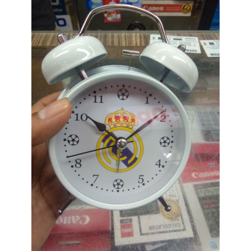 Jam weker Real madrid/Jam Glock Alarm ukururan besar