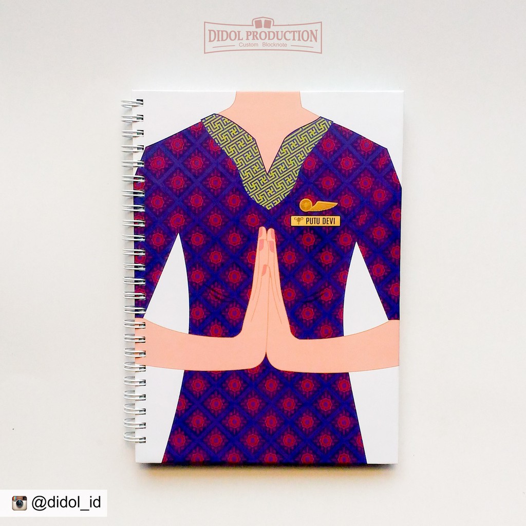 

Notebook A5 Pramugari Batik Ungu Motif Merah (Notebook Custom)