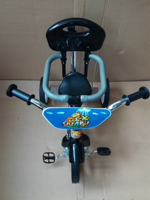 PMB 721 Sepeda BMX Roda Tiga Anak Tricycle Sandaran Stenlis Nikel Dorongan Jagaan PMB 721