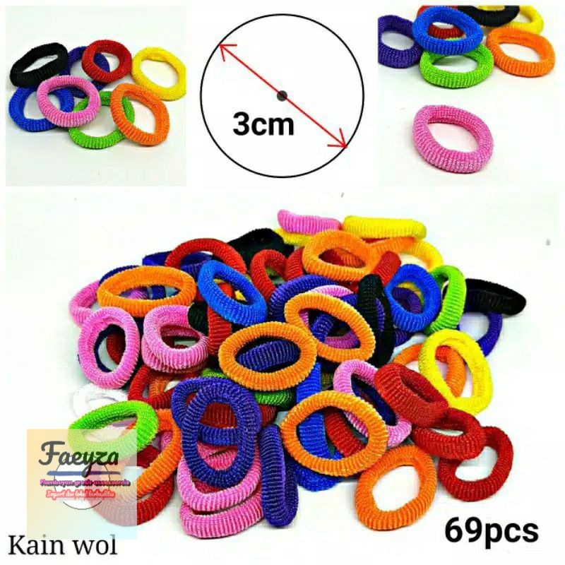 ikat rambut cincin isi 69 pcs