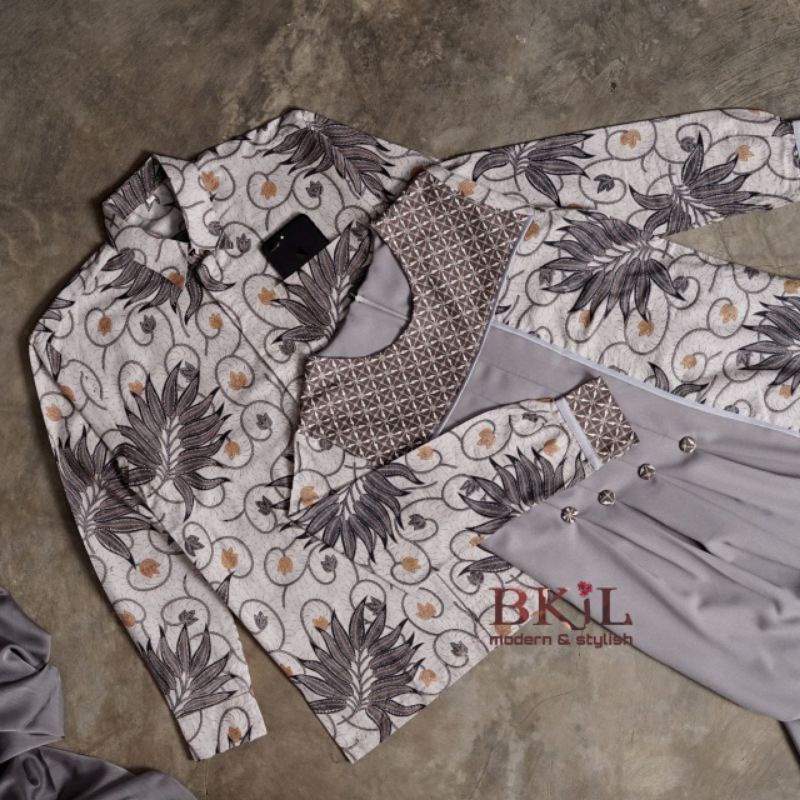 Batik Couple Gamis Batik Kombinasi Modern Lengan Panjang Gamis Terbaru Termurah