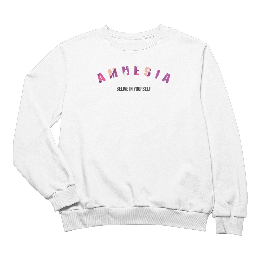 Sweater Basic Crewneck Pria dan Wanita Unisex AMNESIA Murah Bahan FLEECE
