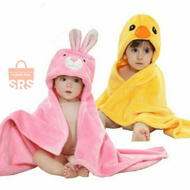 Selimut Bayi Topi Fleece Microfiber Carterlove Jumbo Caracter Animal TOPI Hoodi Blanket Lembut